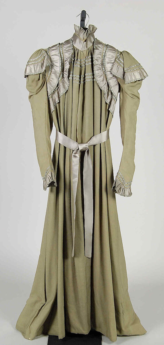 Dressing gown, Wool, silk, cotton, American 