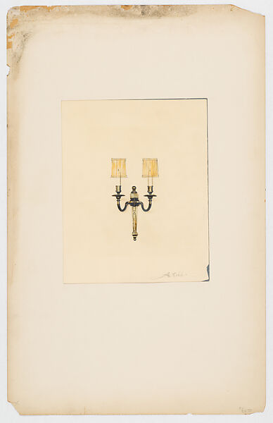 Photograph of a sconce, Louis C. Tiffany (American, New York 1848–1933 New York), Photograph with watercolor and graphite additions, American