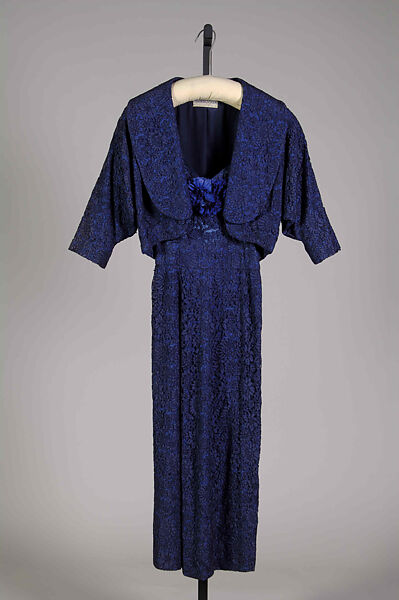 Dinner dress, Mainbocher (French and American, founded 1930), Silk, American 