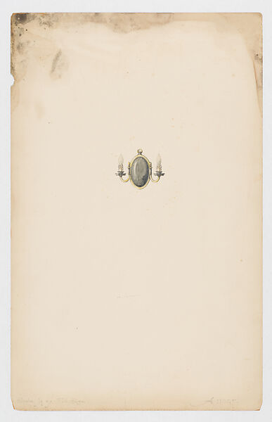 Design for sconce, Louis C. Tiffany (American, New York 1848–1933 New York), Graphite, ink, and wash drawing heightened with watercolor on paper, American 