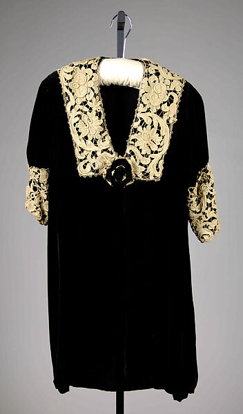 Evening coat, Silk, linen, European 