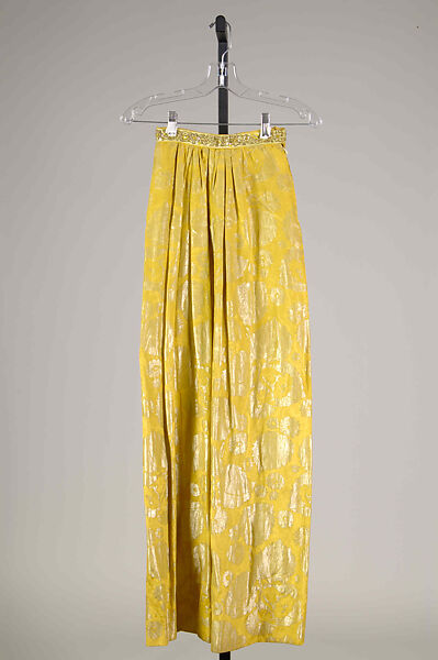 Evening skirt, Mainbocher (French and American, founded 1930), Silk, metallic, beads, sequins, American 