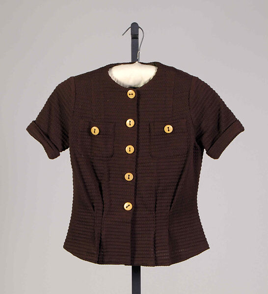 Blouse, Hermès (French, founded 1837), Wool, wood, French 