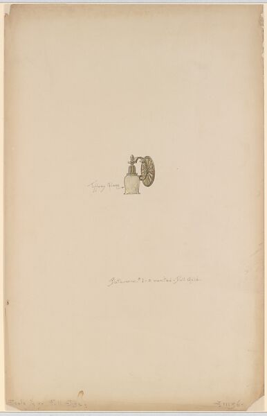 Design for a wall sconce, Louis C. Tiffany (American, New York 1848–1933 New York), Watercolor, graphite and pen on heavy paper, American