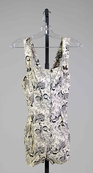 Bathing suit, Carolyn Schnurer (American, born New York, 1908–1998 Palm Beach, Florida), Cotton, American 