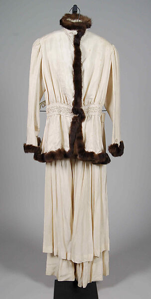 Afternoon suit, Silk, fur, British 