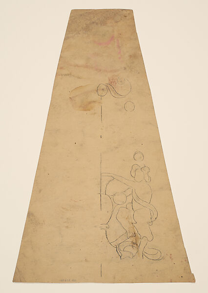Design for a lampshade panel, Louis C. Tiffany (American, New York 1848–1933 New York), Transparent and opaque watercolor, and graphite on paper, American