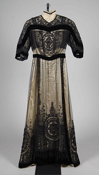 Dinner dress, Silk, American 