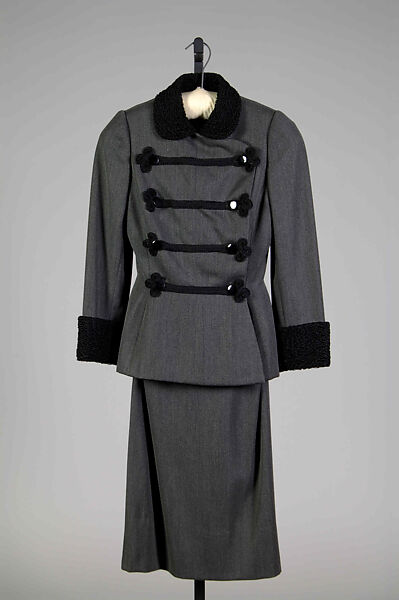 Suit, Norman Norell (American, Noblesville, Indiana 1900–1972 New York), Wool, fur, silk, American 