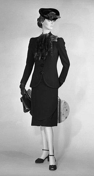 Suit, Bergdorf Goodman (American, founded 1899), Wool, fur, American