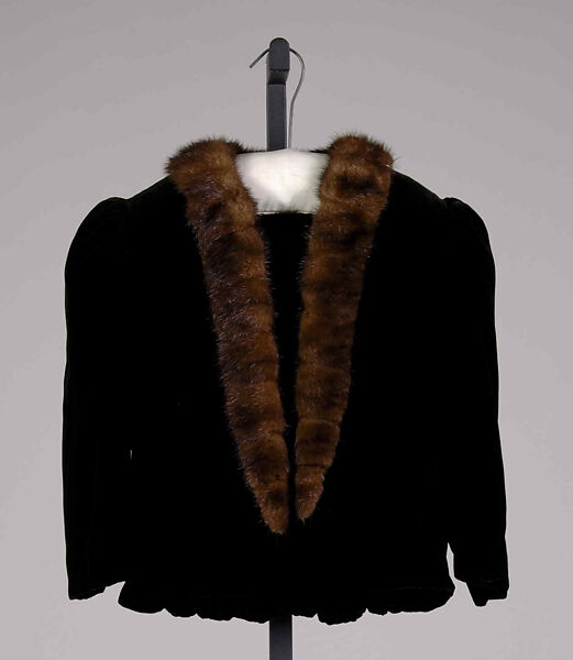 Evening jacket, Bergdorf Goodman (American, founded 1899), Silk, fur, American 