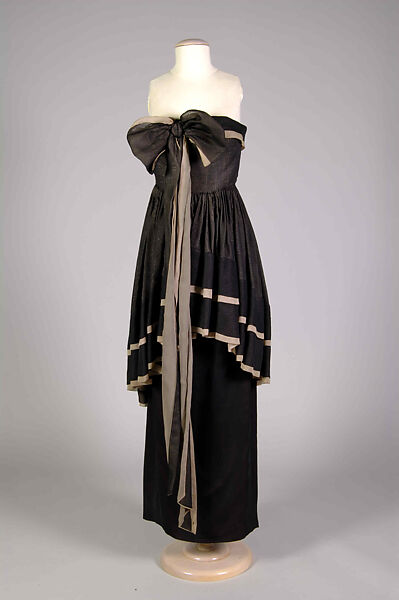 Evening dress, Attributed to Marcel Rochas (French, 1902–1955), Silk, French 