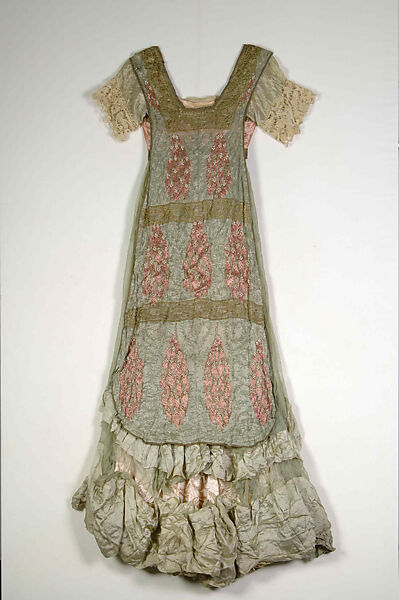 Evening dress, Callot Soeurs (French, active 1895–1937), Silk, metallic, pearl beads, linen, French