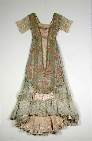 Evening dress, Callot Soeurs (French, active 1895–1937), Silk, metallic, pearl beads, linen, French 