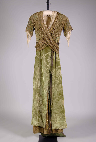 Evening dress, Silk, metallic, probably American 