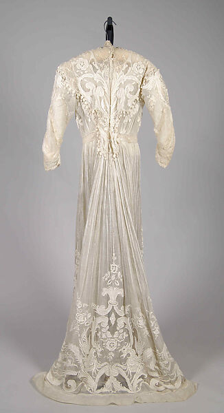 Afternoon dress, Cotton, probably French 