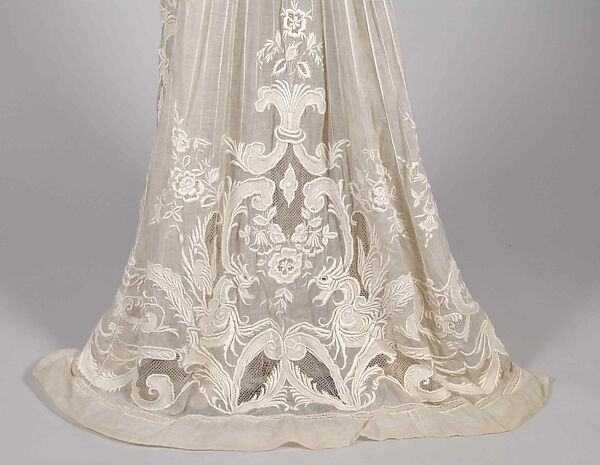 Afternoon dress, Cotton, probably French
