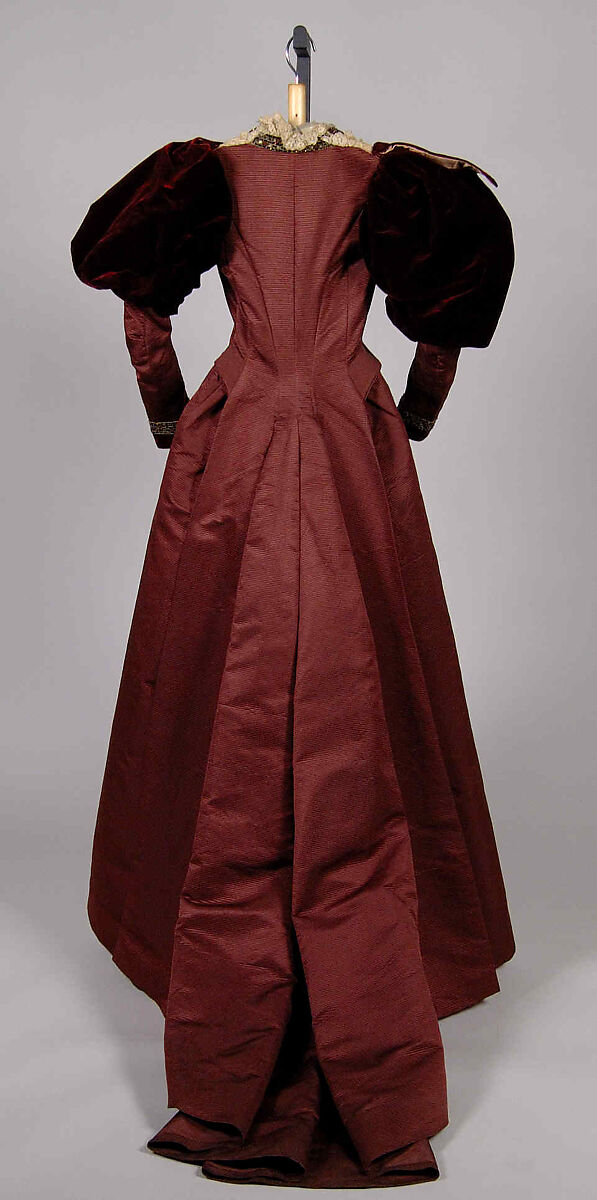 Afternoon dress, Silk, linen, beads, American