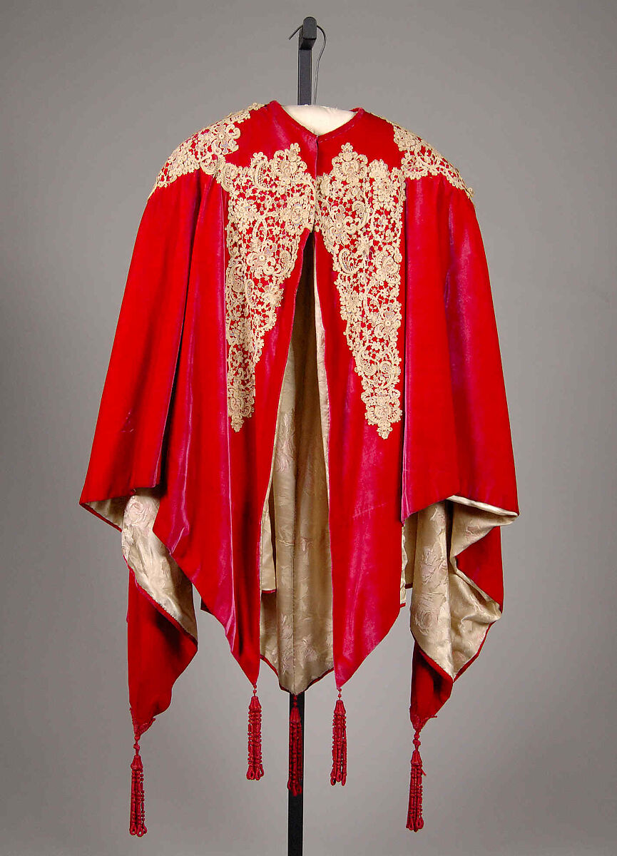 Evening cape, Possibly House of Worth (French, 1858–1956), Silk, linen, French 
