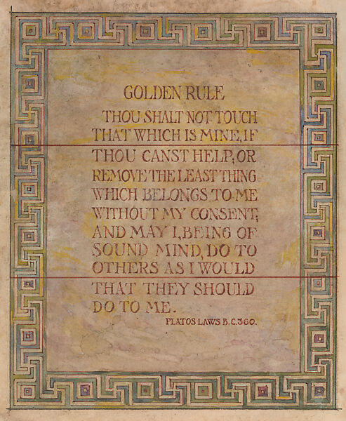 Design for mausoleum window, Louis C. Tiffany (American, New York 1848–1933 New York), Watercolor on paper, American
