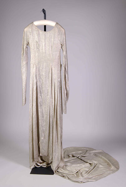 Wedding Dress, Hattie Carnegie (American (born Austria), Vienna 1889–1956 New York), Silk, metallic, beads, rhinestones, American 