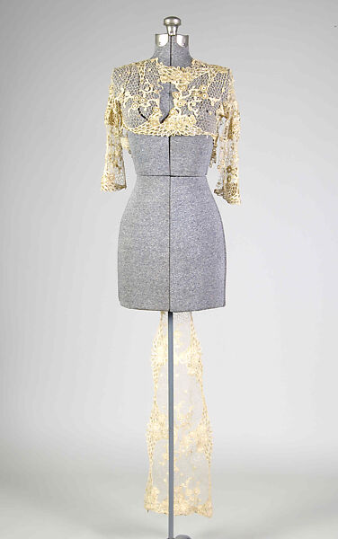 Evening jacket, Linen, sequins, beads, probably French 