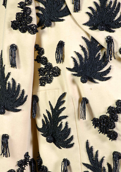 Evening jacket, Attributed to House of Balenciaga (French, founded 1937), Wool, beads, silk, French