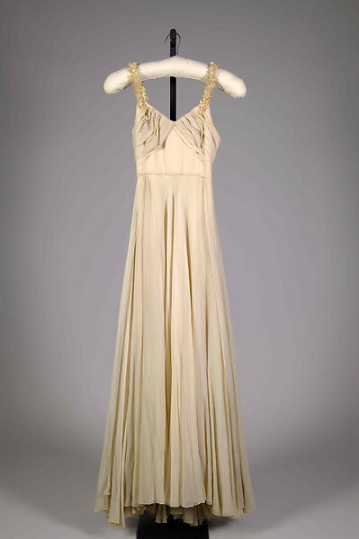 Evening dress, Attributed to Mainbocher (French and American, founded 1930), Silk, American 