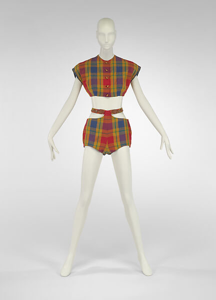 Playsuit, Bonnie Cashin (American, Oakland, California 1908–2000 New York), Silk, wood, leather, American 