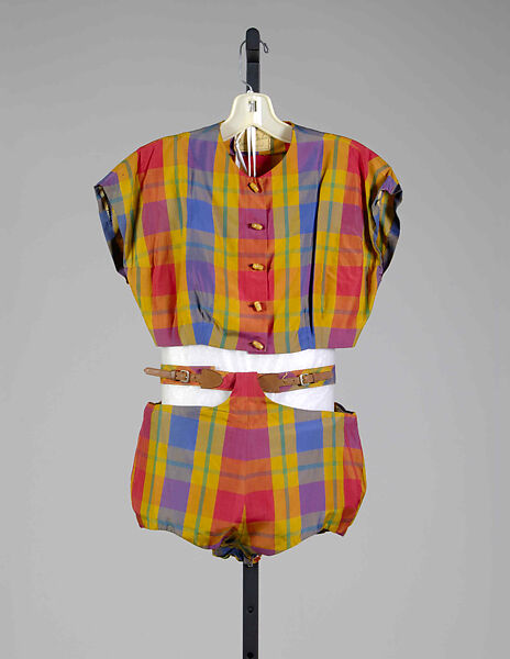 Playsuit, Bonnie Cashin (American, Oakland, California 1908–2000 New York), Silk, wood, leather, American