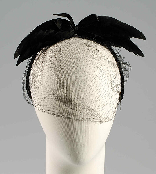 Cocktail headband, Silk, feathers, American 