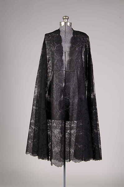 Evening cape, Callot Soeurs (French, active 1895–1937), Linen or cotton (probably), French 