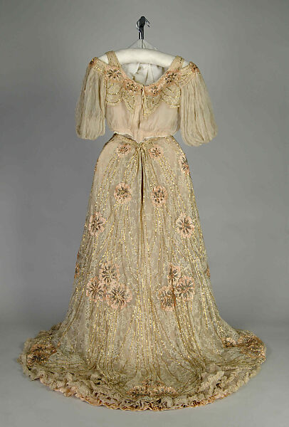 Evening dress, C.W. Sherwood, Silk, sequins, cotton, American