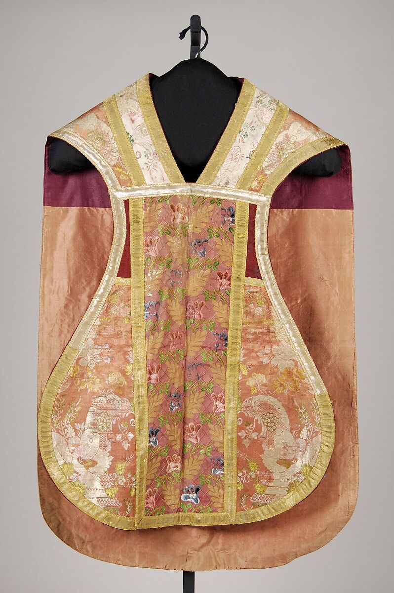 Chasuble, Silk, metallic, French or Italian
