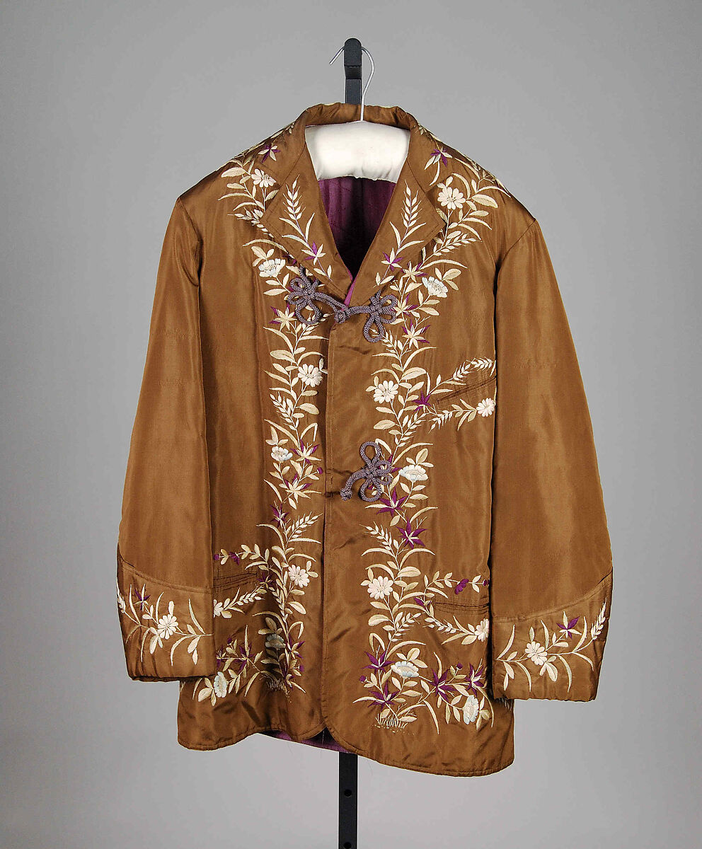 Smoking Jacket, Silk, probably Japanese 