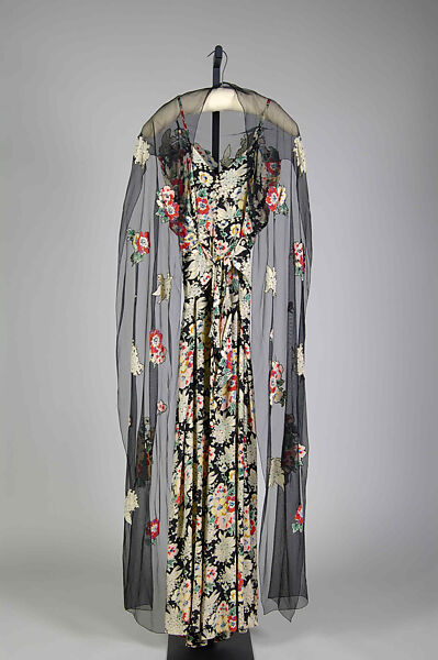 Evening dress, Silk, American 