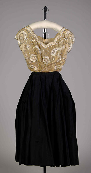 Suit, House of Dior (French, founded 1946), Silk, cotton, beads, rhinestones, French