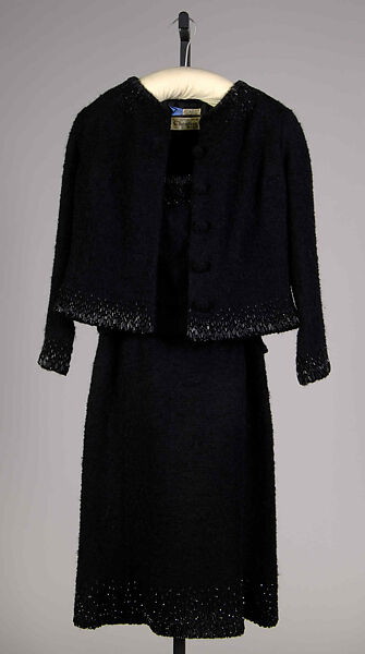 Ensemble, House of Dior (French, founded 1946), Wool, beads, sequins, French 