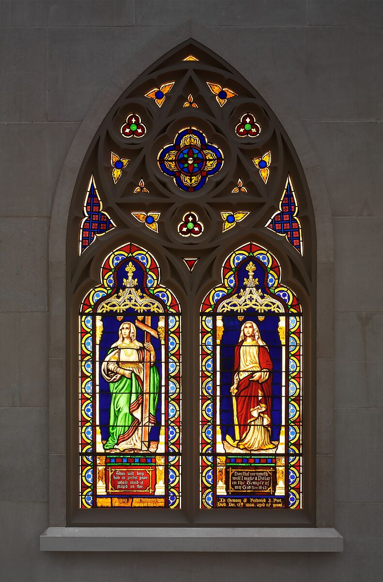 Faith and Hope, Henry E. Sharp (active ca. 1850–ca. 1897), Stained glass, American 