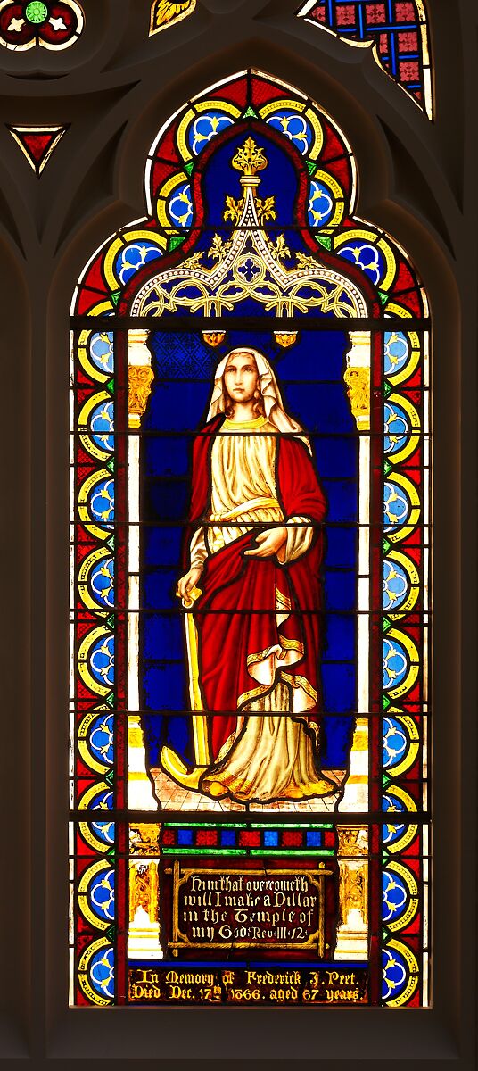 Faith and Hope, Henry E. Sharp (active ca. 1850–ca. 1897), Stained glass, American