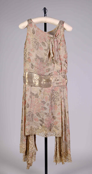 Evening dress, Silk, metallic, American 