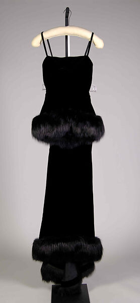 Evening dress, Norman Norell (American, Noblesville, Indiana 1900–1972 New York), Silk, fur, American 