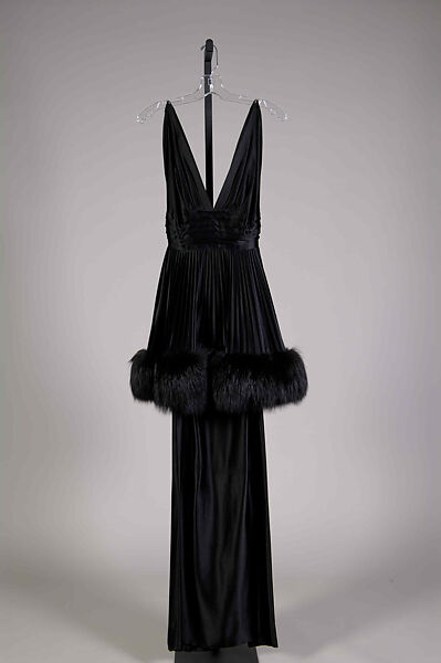 Evening dress, Norman Norell (American, Noblesville, Indiana 1900–1972 New York), Silk, fur, American 