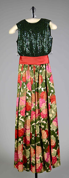 Evening ensemble, Hattie Carnegie, Inc. (American, 1918–1965), Silk, sequins, American 