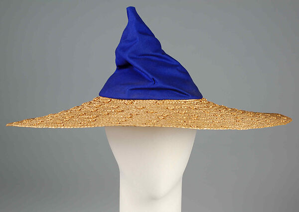 Hat, Mainbocher (French and American, founded 1930), Cotton, straw, American 
