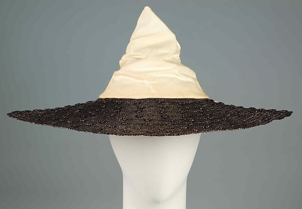 Hat, Mainbocher (French and American, founded 1930), Cotton, straw, American 