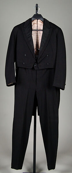 Evening suit, Burnham &amp; Phillips (American), Wool, silk, American 