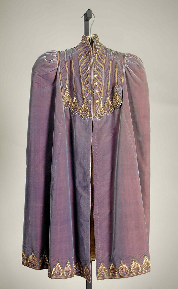 Evening cape, Maison Pingat (French), Silk, metallic, beads, stones, French 