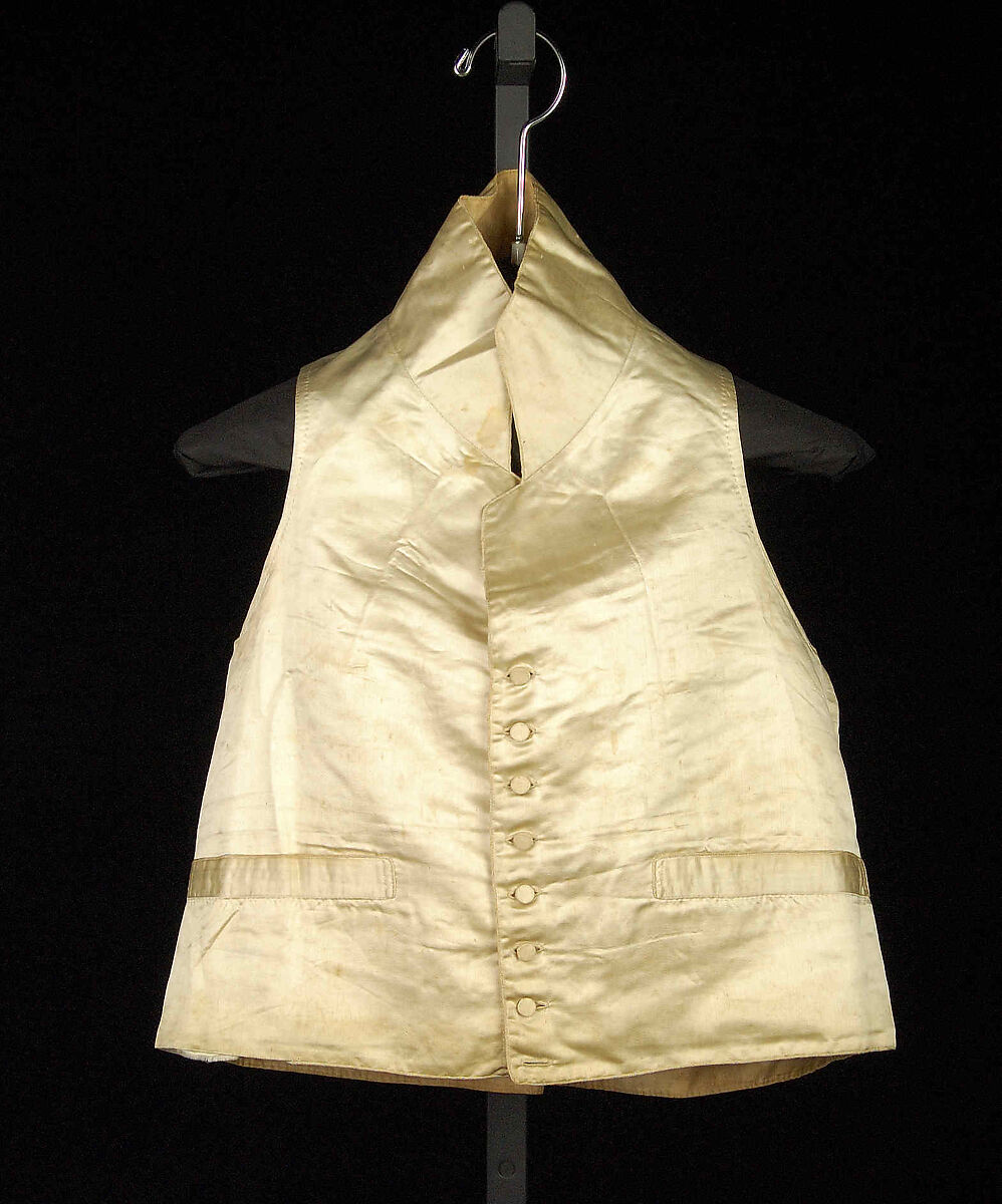 Wedding vest, Silk, linen, British 