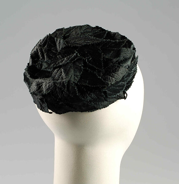 Cocktail pillbox hat, House of Balenciaga (French, founded 1937), Silk, Spanish 